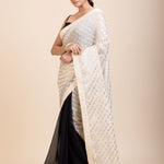 Black and White Designer Saree - Anvi Couture