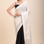 Black and White Designer Saree - Anvi Couture