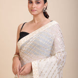 Black and White Designer Saree - Anvi Couture