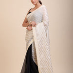 Black and White Designer Saree - Anvi Couture