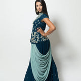 Shop the Perfect Blue Designer Drape Dress for Day or Night Events