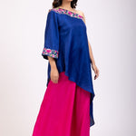 Blue And Pink One Shoulder Cord Set - Anvi Couture