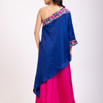 Blue And Pink One Shoulder Cord Set - Anvi Couture
