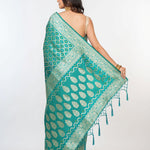 Blue Bandhani Gaji Silk Saree - Anvi Couture