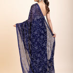 Blue Georgette Sequin Saree - Anvi Couture