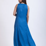 Blue Printed Maxi Gown long Dress back