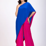 Blue and Pink One Shoulder Cord Set full
