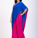 Blue and Pink One Shoulder Cord Set front