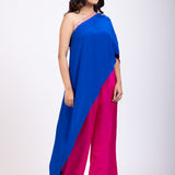 Blue and Pink One Shoulder Cord Set side