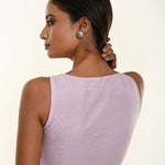 Light Lavender Sweetheart Neckline Sleeveless Organza Blouse - Anvi Couture