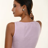 Light Lavender Sweetheart Neckline Sleeveless Organza Blouse - Anvi Couture