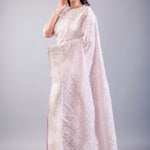 Lavender Georgette Saree with all over White Thread Embroidered Work image 2