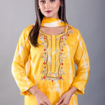 Yellow Shibori Dyed Kurti Set With Gota and Embroidered Hand Work - image 3