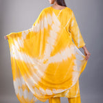 Yellow Shibori Dyed Kurti Set With Gota and Embroidered Hand Work - image 4