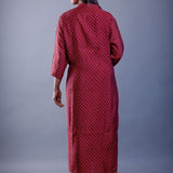 Red Straight Kurti With Embroidered Work - Anvi Couture