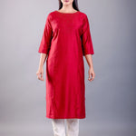 Buy Red Kurti with Red Pearl Motifs - Anvi Couture
