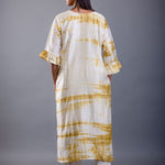 Yellow & White Shibori Kurti with Hand Embroidery Work - Anvi Couture