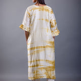 Yellow & White Shibori Kurti with Hand Embroidery Work - Anvi Couture