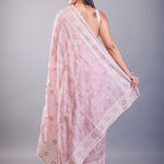 Pink Resham Embroidered Silk Kota Saree - Anvi Couture