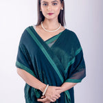 Green Jimmy Choo Saree With Stone Work - Anvi Couture
