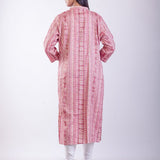 Pink A Line Kurta with Embroidered Work - Anvi Couture