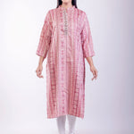 Pink A Line Kurta with Embroidered Work - Anvi Couture