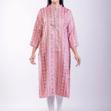 Pink A Line Kurta with Embroidered Work - Anvi Couture