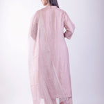 Pink Embroidered Regular Straight Kurta With Trousers & Dupatta - Anvi Couture