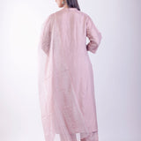 Pink Embroidered Regular Straight Kurta With Trousers & Dupatta - Anvi Couture