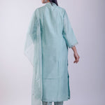 Sky Blue Digital Printed Hand Embroidered Suit Set - Anvi Couture