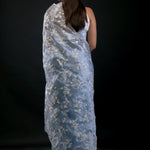 Powder Blue Organza Saree with All Over Embroidered Floral Work - image 4