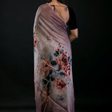 Ombre Wine Color Digital Printed Silk Organza Saree - image 4