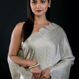 Light Olive Green Jimmy Choo Saree with All Over Sequin Work - Anvi Couture