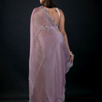 Lavender Jimmy Choo Saree with Embroidered Scallop Border - image 4
