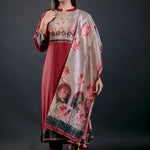 Maroon Printed Art Silk Straight Suit Set - Anvi Couture