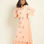 Peach Indo Western Designer Gown - Anvi Couture