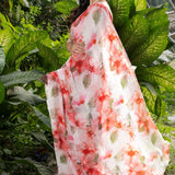 Designer Peach Georgette Saree with All - Over Floral Prints - Anvi Couture