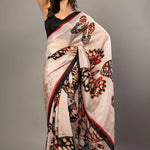Designer White Organza Saree with Butterfly Print - Anvi Couture
