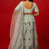 Intricately Embroidered Light Blue Lehenga for Weddings and Festive Occasions