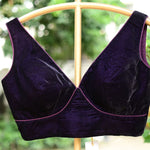 Dark Purple Sleeveless Georgette Blouse with V Neckline - Anvi Couture