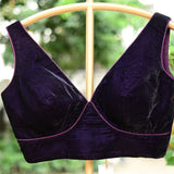 Dark Purple Sleeveless Georgette Blouse with V Neckline - Anvi Couture