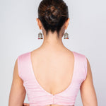 Light Pink V Neckline Sleeveless Blouse with Back Hook Closure - image 4