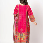 Elegant Pink Printed Silk Kurta Set with Straight Pants & Dupatta - Anvi Couture