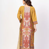 Mustard Yellow Printed Silk Kurta Set with Embroidered Work and Dupatta - Anvi Couture