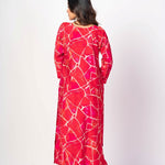 Pink and White Kurta Set with Printed Dupatta - Anvi Couture