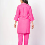 Pink Co - Ord Set With Embroidered Work - Anvi Couture