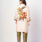 Off White and Green Printed Co - ord set Floral Print - Anvi Couture