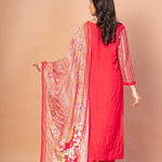 Gorgeous Red Kurti Set With Printed Dupatta - Anvi Couture