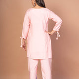 Pink Co - ord set with Abstract Paint - Anvi Couture