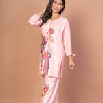 Pink Co - ord set with Abstract Paint - Anvi Couture